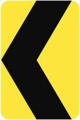 NMC - "Chevron", 18" Wide x 24" High, Aluminum Traffic Control Signs - 0.08" Thick, Black on Yellow, Engineer Grade Reflectivity, Rectangle, Post Mount - All Tool & Supply