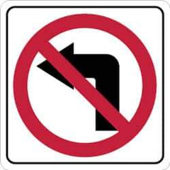 NMC - "Strike on Left Arrow", 24" Wide x 24" High, Aluminum Traffic Control Signs - 0.08" Thick, Red & Black on White, Engineer Grade Reflectivity, Square, Post Mount - All Tool & Supply