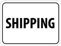 NMC - "Shipping", 24" Wide x 18" High, Aluminum Parking Lot Traffic Signs - 0.08" Thick, Black on White, Engineer Grade Reflectivity, Rectangle, Post Mount - All Tool & Supply