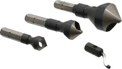 Vargus - 4 Piece, 5/16 to 13/16" Head Diam, Single End Countersink Set - All Tool & Supply