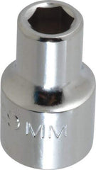 Proto - 1/2" Drive, Standard Hand Socket - 6 Points, 1-1/2" OAL, Alloy Steel, Chrome Finish - All Tool & Supply