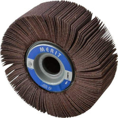 Merit Abrasives - 6" Diam, 180 Grit Aluminum Oxide Unmounted Flap Wheel - 1" Hole, 2" Wide, Coated, Very Fine Grade, 6,000 Max RPM , Cloth Backing - All Tool & Supply