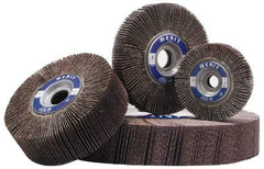 Merit Abrasives - 3-1/2" Diam, 60 Grit Aluminum Oxide Unmounted Flap Wheel - 5/8" Hole, 1-1/2" Wide, Coated, Medium Grade, 30,,000 Max RPM , Cloth Backing - All Tool & Supply