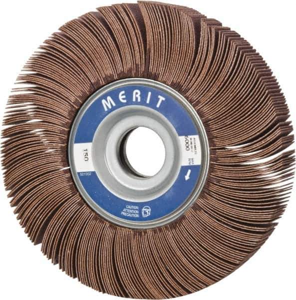 Merit Abrasives - 6" Diam, 150 Grit Aluminum Oxide Unmounted Flap Wheel - 1" Hole, 1" Wide, Coated, Very Fine Grade, 6,000 Max RPM , Cloth Backing - All Tool & Supply