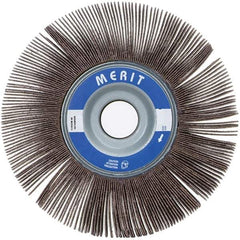 Merit Abrasives - 8" Diam, 80 Grit Ceramic Unmounted Flap Wheel - 1" Hole, 1" Wide, Coated, Medium Grade, 4,500 Max RPM , Cloth Backing - All Tool & Supply