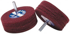 Merit Abrasives - 5" Diam, Medium Mounted Scrubber Buffing Wheel - 1 Ply, Medium Grade, 1/4" Shank Diam, 4,000 RPM - All Tool & Supply