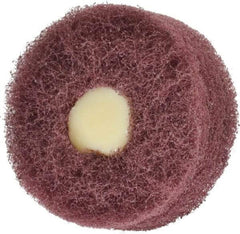 Merit Abrasives - 2" Diam, Medium Mounted Scrubber Buffing Wheel - 3 Ply, Very Fine Grade, 1/4" Shank Diam, 12,000 RPM - All Tool & Supply