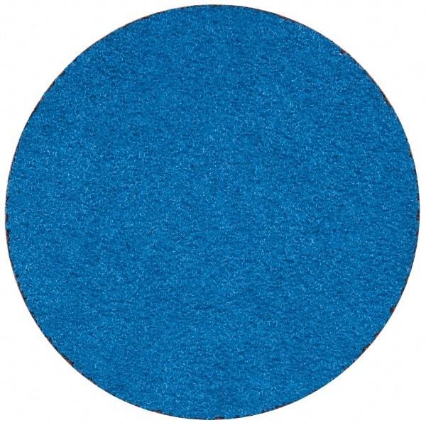 Merit Abrasives - 3" Disc Diam, 50 Grit, Zirconia Alumina Quick Change Disc - Type R Attaching System, Coated, Blue, Coarse Grade, 20,000 RPM - All Tool & Supply