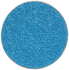 Merit Abrasives - 3" Disc Diam, 36 Grit, Zirconia Alumina Quick Change Disc - Type S Attaching System, Coated, Blue, Very Coarse Grade, 20,000 RPM - All Tool & Supply