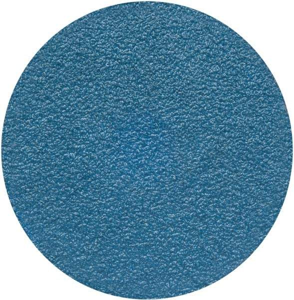 Merit Abrasives - 3" Disc Diam, 50 Grit, Zirconia Alumina Quick Change Disc - Type S Attaching System, Coated, Blue, Coarse Grade, 20,000 RPM - All Tool & Supply