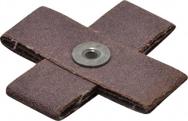 Merit Abrasives - 60 Grit, Medium Grade, Aluminum Oxide Cross Pad - 3" Long x 3" Wide x 1" Thick, 8 Ply, 15,000 Max RPM - All Tool & Supply