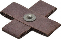 Merit Abrasives - 60 Grit, Medium Grade, Aluminum Oxide Cross Pad - 3" Long x 3" Wide x 1" Thick, 8 Ply, 15,000 Max RPM - All Tool & Supply