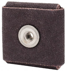 Merit Abrasives - 80 Grit, Medium Grade, Aluminum Oxide Square Pad - 1-1/2" Long x 1-1/2" Wide x 1/2" Thick, 18,000 Max RPM - All Tool & Supply