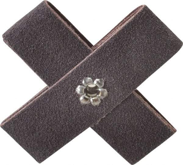 Merit Abrasives - 80 Grit, Medium Grade, Aluminum Oxide Cross Pad - 2-1/2" Long x 2-1/2" Wide x 3/4" Thick, 8 Ply, 18,000 Max RPM - All Tool & Supply