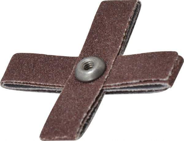 Merit Abrasives - 80 Grit, Medium Grade, Aluminum Oxide Cross Pad - 2-1/4" Long x 2-1/4" Wide x 1/2" Thick, 8 Ply, 18,000 Max RPM - All Tool & Supply