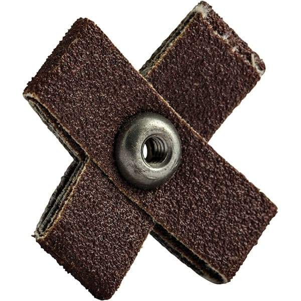 Merit Abrasives - 80 Grit, Medium Grade, Aluminum Oxide Cross Pad - 1-1/2" Long x 1-1/2" Wide x 1/2" Thick, 8 Ply - All Tool & Supply