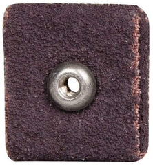 Merit Abrasives - 60 Grit, Medium Grade, Aluminum Oxide Square Pad - 1" Long x 1" Wide x 1/4" Thick, 1 Ply, 25,000 Max RPM - All Tool & Supply