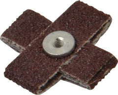 Merit Abrasives - 60 Grit, Medium Grade, Aluminum Oxide Cross Pad - 1" Long x 1" Wide x 3/8" Thick, 8 Ply, 24,000 Max RPM - All Tool & Supply