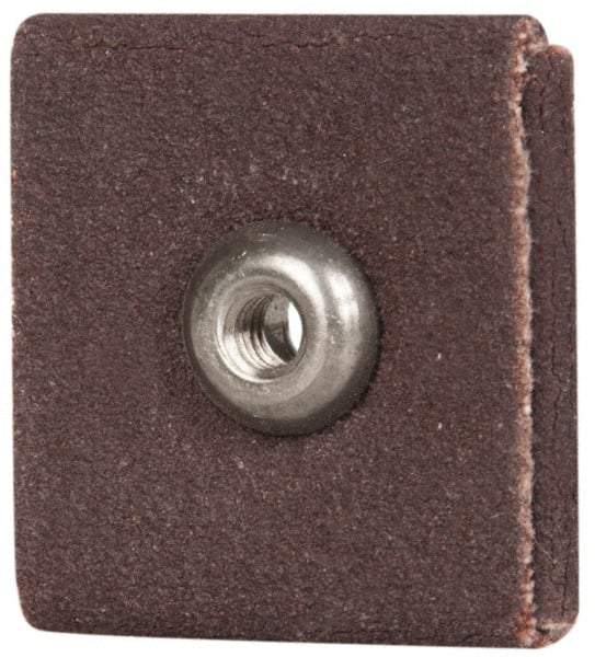 Merit Abrasives - 120 Grit, Fine Grade, Aluminum Oxide Square Pad - 1" Long x 1" Wide x 1" Thick, 1 Ply, 25,000 Max RPM - All Tool & Supply