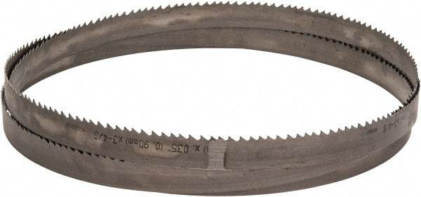 Starrett - 3 to 4 TPI, 10' 10-1/2" Long x 1" Wide x 0.035" Thick, Welded Band Saw Blade - Bi-Metal, Toothed Edge, Raker Tooth Set, Contour Cutting - All Tool & Supply