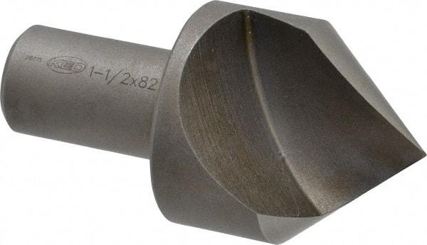 Keo - 1-1/2" Head Diam, 3/4" Shank Diam, 1 Flute 82° High Speed Steel Countersink - Bright Finish, 2-7/8" OAL, Single End, Straight Shank, Right Hand Cut - All Tool & Supply