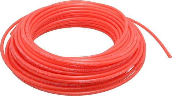 Parker - 11/64" ID x 1/4" OD, 0.04" Wall Thickness, 100' Long, Polyethylene Tube - Red, 120 Max psi, -80 to 150°F - All Tool & Supply