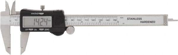 Value Collection - 0 to 150mm Range, 0.01mm Resolution, Electronic Caliper - Steel with Steel Jaws, 0.001" Accuracy - All Tool & Supply