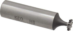 Keo - 5/16" Diam x 1/16" Face Width, High Speed Steel, 8 Teeth, Shank Connection Woodruff Keyseat Cutter - Uncoated, 2-1/16" OAL x 1/2" Shank, Straight Teeth, ANSI 202-1/2, Old Standard 206 - All Tool & Supply