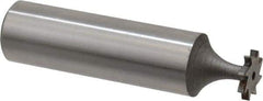 Keo - 3/8" Diam x 1/16" Face Width, High Speed Steel, 8 Teeth, Shank Connection Woodruff Keyseat Cutter - Uncoated, 2-1/16" OAL x 1/2" Shank, Straight Teeth, ANSI 203, Old Standard 211 - All Tool & Supply