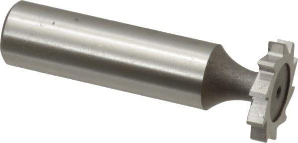 Keo - 3/4" Diam x 1/8" Face Width, High Speed Steel, 10 Teeth, Shank Connection Woodruff Keyseat Cutter - Uncoated, 2-1/8" OAL x 1/2" Shank, Straight Teeth, ANSI 406, Old Standard 7 - All Tool & Supply