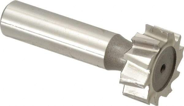 Keo - 1" Diam x 3/8" Face Width, High Speed Steel, 10 Teeth, Shank Connection Woodruff Keyseat Cutter - Uncoated, 2-3/8" OAL x 1/2" Shank, Staggered Teeth, ANSI 1208, Old Standard 152 - All Tool & Supply