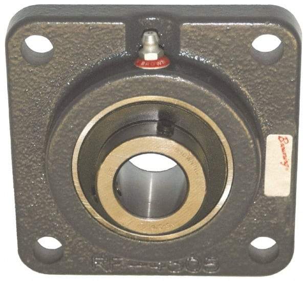 Browning - 1" ID, 3-3/4" OAL x 3-3/4" OAH 4-Bolt Flange Air Handling - 1,651 Lb Static Cap, 2,801 Lb Dyn Cap, 2-3/4" Btw Mnt Hole Ctrs, Cast Iron - All Tool & Supply