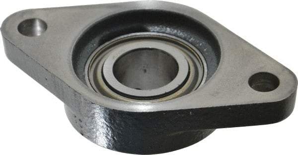 Browning - 1" ID, 4-7/8" OAL x 2-3/4" OAH 2-Bolt Flange - 1,651 Lb Static Cap, 2,801 Lb Dyn Cap, 3-57/64" Btw Mnt Hole Ctrs, Cast Iron - All Tool & Supply