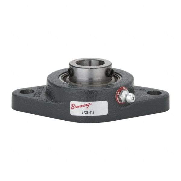 Browning - 3/4" ID, 4-13/32" OAL x 2-1/2" OAH 2-Bolt Flange - 1,444 Lb Static Cap, 2,611 Lb Dyn Cap, 3-17/32" Btw Mnt Hole Ctrs, Cast Iron - All Tool & Supply