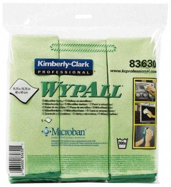 WypAll - Reusable Microfiber Wipes - Packet, 15-3/4" x 15-3/4" Sheet Size, Green - All Tool & Supply