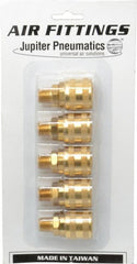 Value Collection - 5 Piece 1/4" Body 1/4 NPT 145 psi Brass ARO Pneumatic Coupling Plug Set - All Tool & Supply