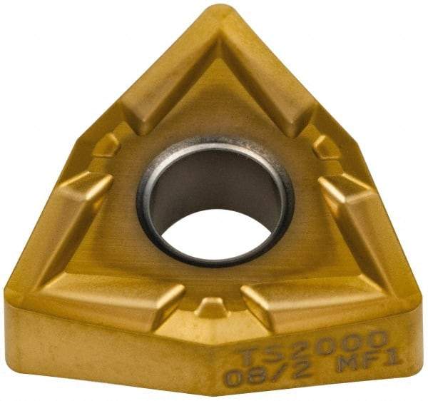 Seco - WNMP432 MF1 Grade TS2000 Carbide Turning Insert - TiAlN/TiN Finish, 80° Trigon, 1/2" Inscr Circle, 3/16" Thick, 1/32" Corner Radius - All Tool & Supply