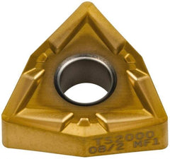 Seco - WNMP432 MF1 Grade TS2000 Carbide Turning Insert - TiAlN/TiN Finish, 80° Trigon, 1/2" Inscr Circle, 3/16" Thick, 1/32" Corner Radius - All Tool & Supply