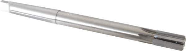 Made in USA - 23/32" Diam, 9/16" Max Diam 2MT Morse Taper Shank, 1-1/4" Flute Length, Machine Expansion Reamer - Straight Flute, 9" OAL, Right Hand Cut, 6 Flutes, High Speed Steel, Bright Finish - All Tool & Supply