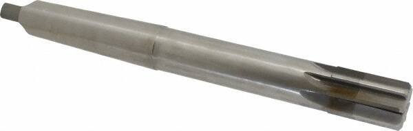 Made in USA - 1-1/4" Diam, 1" Max Diam 4MT Morse Taper Shank, 1-7/8" Flute Length, Machine Expansion Reamer - Straight Flute, 11-1/2" OAL, Right Hand Cut, 8 Flutes, High Speed Steel, Bright Finish - All Tool & Supply