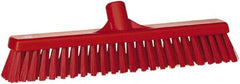 Vikan - 16" Fine Particle Synthetic Push Broom - 2" Bristle Length, Plastic Block, European Threaded Handle Connection - All Tool & Supply