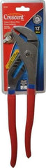 Crescent - 12" OAL, 2-1/2" Max Capacity, 8 Position Groove Joint Tongue & Groove Pliers - Straight Jaws, Straight Head, Plastic Cushion Handles - All Tool & Supply