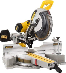 DeWALT - 15 Amp, 120 Volt, 3,800 RPM, 49° Left & Right Double Bevel Sliding Miter Saw - 5/8 or 1" Arbor, 12" Blade Diam - All Tool & Supply