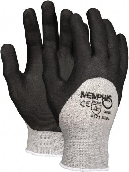 MCR Safety - Size 2XL, ANSI Puncture Lvl 0, Abrasion Lvl 0, Cut Resistant Gloves - Palm, Fingers & Knuckles Coated, Gray/Black - All Tool & Supply