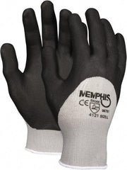 MCR Safety - Size 2XL, ANSI Puncture Lvl 0, Abrasion Lvl 0, Cut Resistant Gloves - Palm, Fingers & Knuckles Coated, Gray/Black - All Tool & Supply