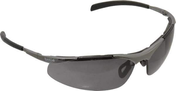 bolle SAFETY - Smoke Lenses, Framed Safety Glasses - Anti-Fog, Scratch Resistant, Silver Frame, Wrap Around - All Tool & Supply