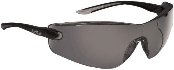 bolle SAFETY - Smoke Lenses, Frameless Safety Glasses - Anti-Fog, Scratch Resistant, Black Polycarbonate/Thermoplastic Rubber Frame, Wrap Around - All Tool & Supply