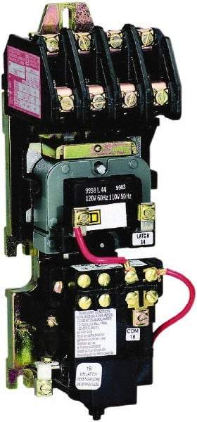 Square D - No Enclosure, 2 Pole, Mechanically Held Lighting Contactor - 20 A (Tungsten), 30 A (Fluorescent), 110 VAC at 50 Hz, 120 VAC at 60 Hz, 2NO Contact Configuration - All Tool & Supply