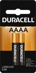 Duracell - Size AAAA, Alkaline, 2 Pack, Standard Battery - 1.5 Volts, Button Tab Terminal, LR8D425, ANSI 25A Regulated - All Tool & Supply