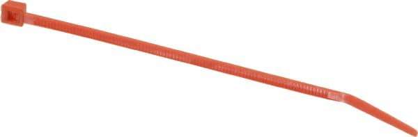 Made in USA - 4-1/8" Long Orange Nylon Standard Cable Tie - 18 Lb Tensile Strength, 1.07mm Thick, 9" Max Bundle Diam - All Tool & Supply